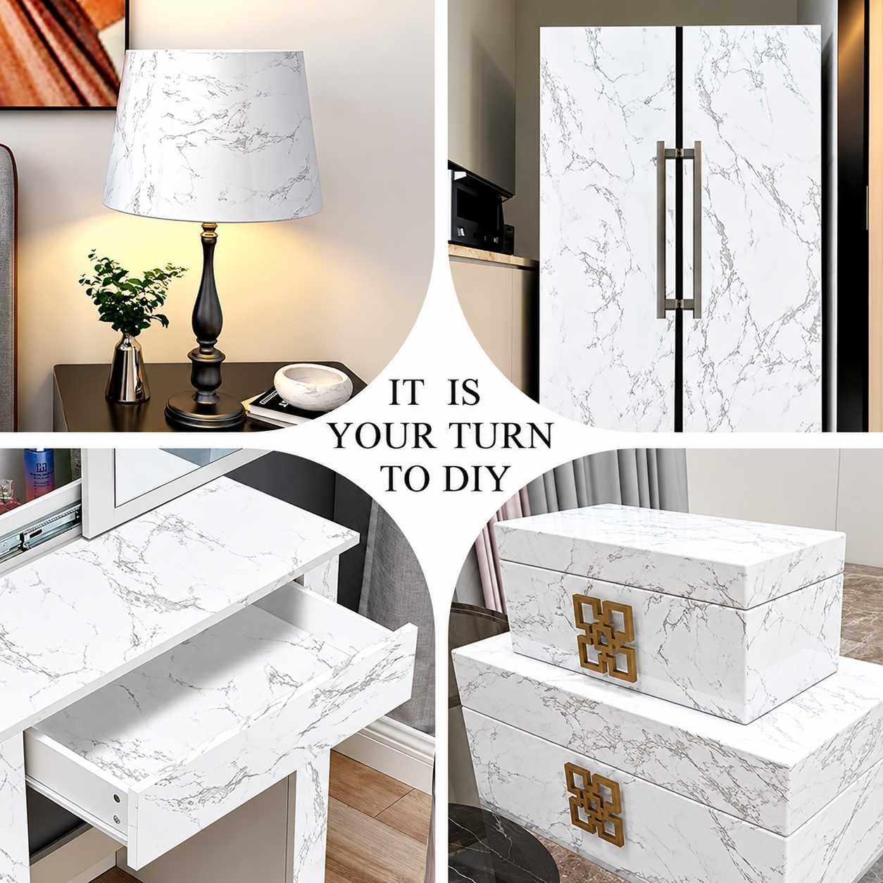 White Marble Self Adhesive Wallpaper | Waterproof PVC Contact Paper