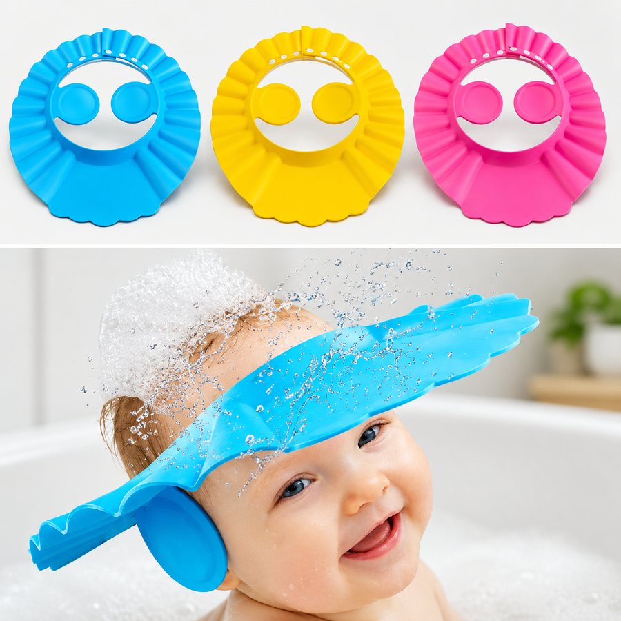 Baby Bath Shower Visor | Adjustable Shampoo Rinse Cap for Kids