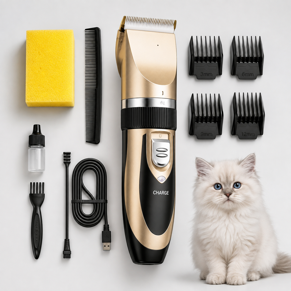 Rechargeable Pet Hair Clipper | Dog & Cat Grooming Trimmer Kit