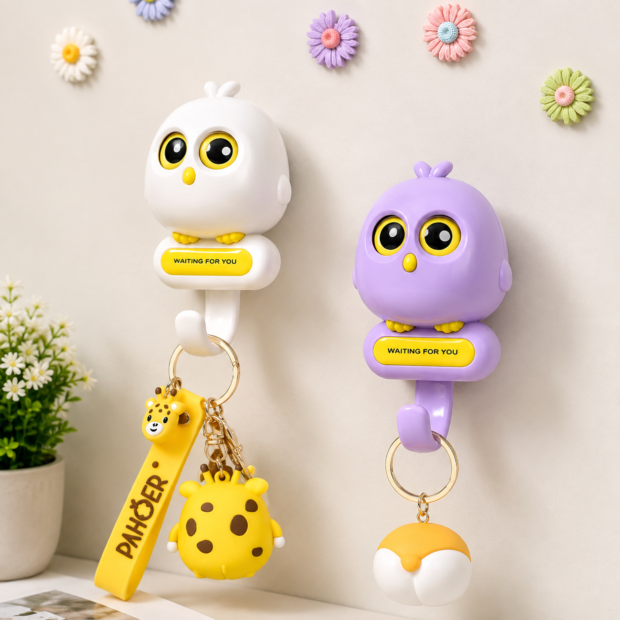 Cute Owl Wall Key Holder | Decorative Key Hook for Home